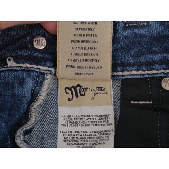 Miss Me Thick Stitched Pocket Dark Wash Straight Leg Jeans‎ Sz30 JP5014SK-4 - Picture 14 of 14
